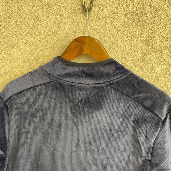 NEW Spyder Navy Men's M Blue 1/4 Zip Pullover Polyester & Spandex Sweatshirt - Picture 9 of 10